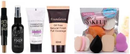 mkldsrh make up fixer with primer contour stick with primer & foundation with make up sponges