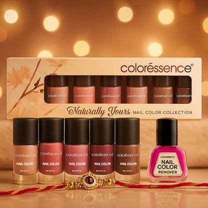 COLORESSENCE Naturally Yours Nail Paint Kit with Pastel & Nude Shades|Free Nail Paint Remover