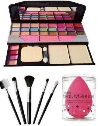 RVLIPS Mackup Kit Combo Eye Shadow Gold Kit, Makeup Kit, Puff