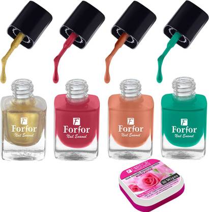 FOR FOR Perfect Stay Trendy Safe & Fast Dry ,Nail Art ,Glossy Finish Nail Polish Combo