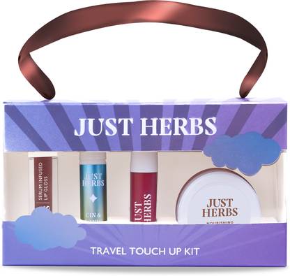 Just Herbs Travel Touch Up Kit Included Lip Gloss, Perfume, Liquid Lipstick & Cheek Tint  (4 Items in the set)