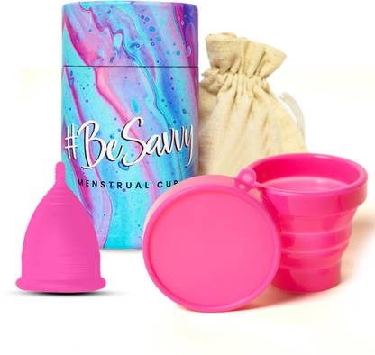Savvy Menstrual cup with Silicone Sterilizer, Microwaveable and Travel-friendly|Medium