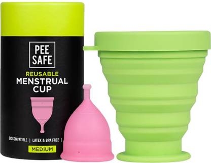 Pee Safe Medium Reusable Menstrual Cup & Menstrual Cup Sterilizing Container FDA Appoved