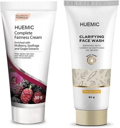 huemic Complete Fairness Cream 50g & Clarifying Face wash 60g combo