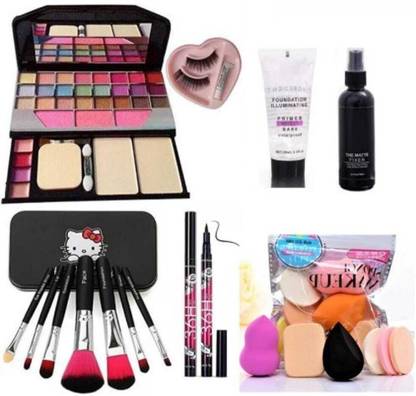mkldsrh 6155 make up kit with make up brush with make up sponges with 36 h eyeliner eyelash fixer primer for face make up