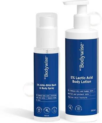 Be Bodywise 3% AHA BHA Back & Body Spray 100 ml & 10% Lactic Acid Body Lotion 200 ml