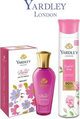 Yardley London DIVA 30ML PERFUME & ENGLISH ROSE DEODORANT 150ML(S.K1)