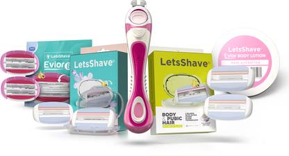 LetsShave Evior 6-Month Women�s Grooming Kit |World's 1st 6 blade,Body Razor & lotion