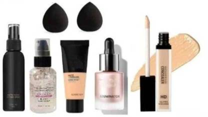 mkldsrh waterproof fixer with primer foundation highlighter concealer with beauty blenders for face make up kit