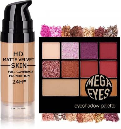 ADJD Mega eyeshadow shimmer and glitter With Matte Perfect Cover Foundation