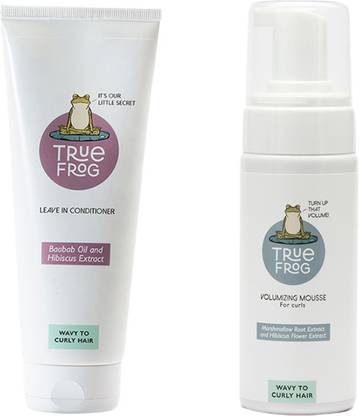 True Frog Leave In Conditioner (200ml) + Volumizing Mousse (150ml) | For Moisturized and Defined Curls