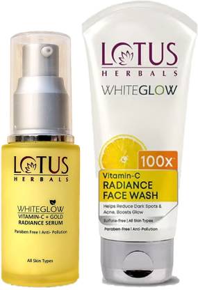 LOTUS HERBALS WhiteGlow Vitamin-C FaceWash & Gold Serum