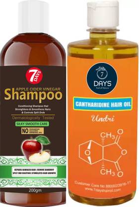 7 Days apple shampoo For hair growth & hair fall dandruff control-200ml + Cantharidine Oil-200ml