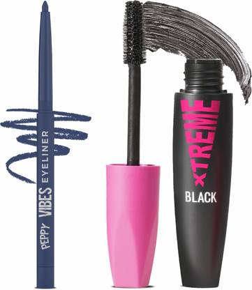 Glam21 Peppy Vibes Matte Smooth Eyeliner -Cloud Nine,0.4gm & Xtreme Mascara|Waterproof Volumizing-Black,10ml|Combo
