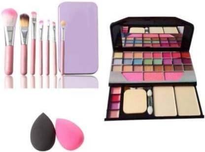 SHAMlin 6155 With Set of 7 Makeup Brushes & Washable Makeup Sponge Beauty Blender