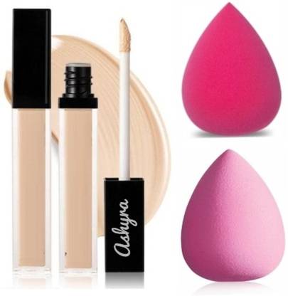 Ashyra Full Coverage Liquid Concealer, Matte & Poreless + Beauty Blender Set Makeup Sponge Blending Face Makeup