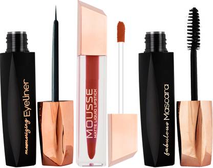 adbeni Rustique 127 Value Pack, Mousse Matte Liquid Lipstick With Eyeliner & Mascara
