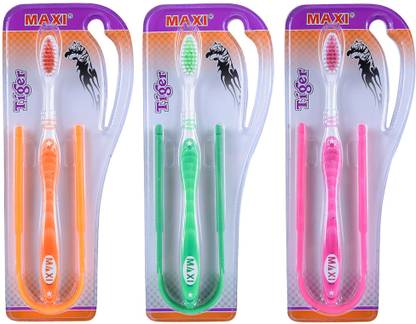 Maxi Tiger Toothbrush & Tongue Cleaner-Oral Hygiene Kit