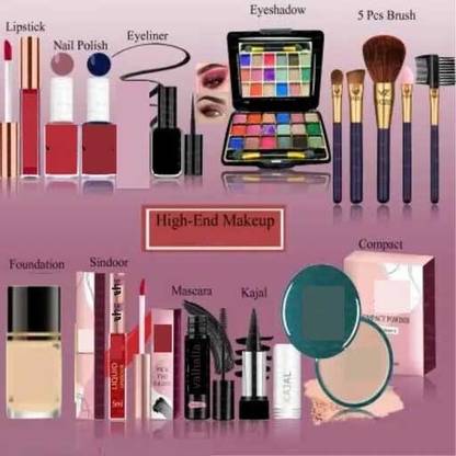 lately eyeshadow with eyeliner mascara kajal lipstick sindhur compact makeup brush
