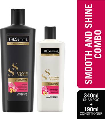 TRESemme Smooth & Shine Kit for Silky Smooth Hair - 340ml Shampoo and 190ml Conditioner