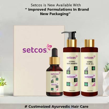 SETCOS R-205 Hair Growth Combo | Hair Fall Hair Oil | Hair Fall Shampoo | Hair Growth Serum | Normal Scalp - Dry Hair - 230ml