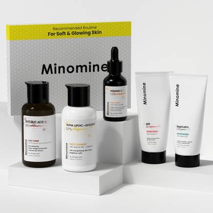 Minomine Radiant Brightening Glow Kit | Spotless & Even...