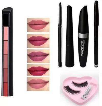 wryak lipstick 5in1, 3in1, heart eyelashes,kajal