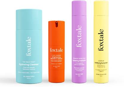 Foxtale Morning Glory Skin Kit | Cleanser + Moisturizer + Vit C Serum + Matte Sunscreen
