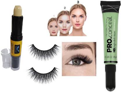 SEUNG GREEN COLOR CORRECTOR CONCEALER WITH EYELASH & CONTOUR STICK COMBO