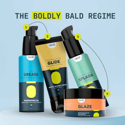 halo care The Boldly Bald Routine for Men | 4-Step Head & Face Shaving Kit