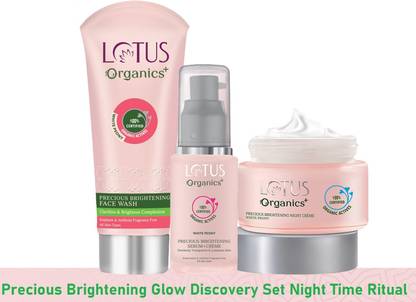 Lotus Organics+ Precious Brightening Glow Discovery Set Night Time Ritual