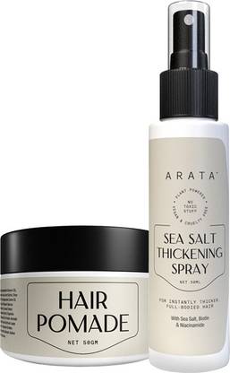 ARATA Grooming Set|Seasalt Hair Spray & Pomade|Volume&Flexible Hold