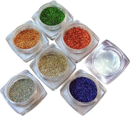 vizo Bright glittering 6 color glitter powder with glitter glue