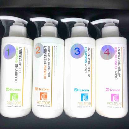 FEZONA Pro Tehs Keratin Treatment Kit - Pre Shampoo + Keratin + Keratin Shampoo