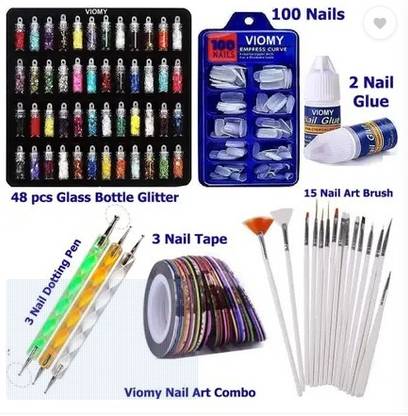Eletree Nail Art Combo Kit Nail Extension Glitter ( Pack Of 6 Items ) (Multicolor)