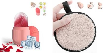 J & F Ice Roller Reusable Massage Tool With Multicolor Cleaning Puff