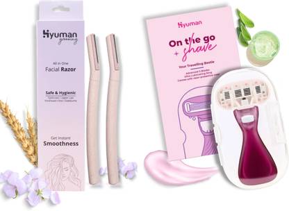 Hyuman Face Razor Pack of 2 + On-the-Go Razor