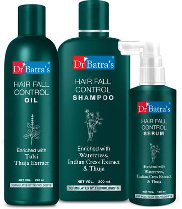 Dr Batra's Hair Fall Control Oil, Hair Fall Control Shampoo & Hair Fall Control Serum