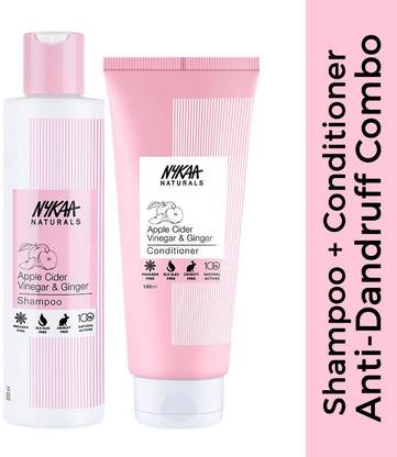 NYKAA Naturals Apple Cider Vinegar & Ginger Shampoo & Conditioner- Anti-Dandruff Combo