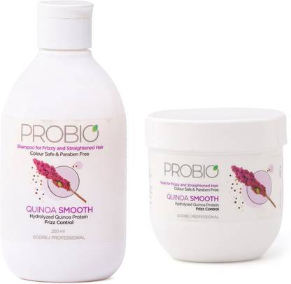 Godrej Professional Combo Pack of Probio Quinoa smooth Shampoo 250ml with Probio Quinoa smooth Mask 200gm