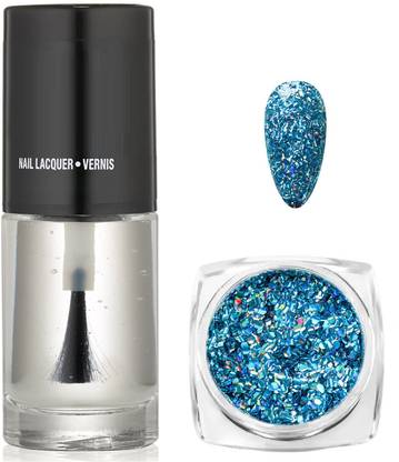 YAWI Ultra Fine Glitter Powder Nail Art Flakes Sparkles Transparent Nail Paint