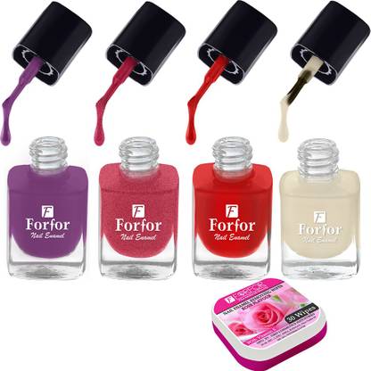 FOR FOR Perfect Stay Trendy Safe & Fast Dry ,Nail Art ,Glossy Finish Nail Polish Combo