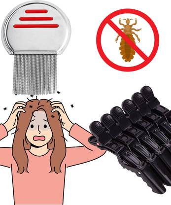 Earthcon Lice Comb with Hair Sectioning Clips (Pack of 6)