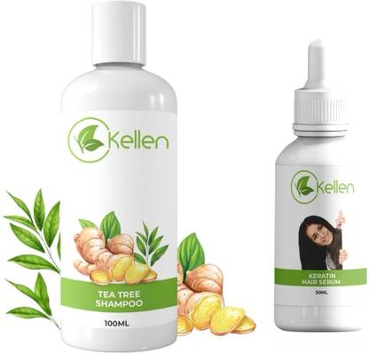 Kellen Tea Tress Shampoo, Keratin Hair Serum for Strong, Silky Tresses