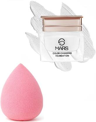MARS Color Changing Waterproof Satin Finish Foundation, Shade- (F096) With Beauty Blender Foundation (Magic, 20 ml)
