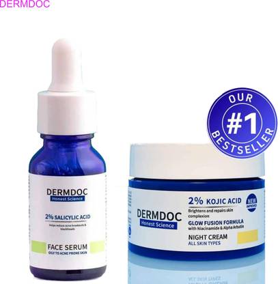 DermDoc 2% Kojic Cream + Salicylic Serum Set for Face Brightening