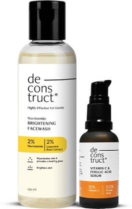 deconstruct Cleanser Serum Kit- Skin Brightening with Brightening Face Wash 100ml & Vitamin C Serum 20 ml