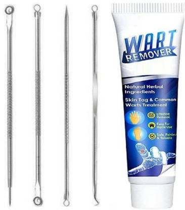 SIYDHA Instant Wart Removal Cream + Black Head Remover Tool {100g, 4 tools}