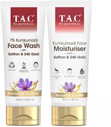 TAC - The Ayurveda Co. Combo of Kumkumadi Face Wash and Face Moisturizer