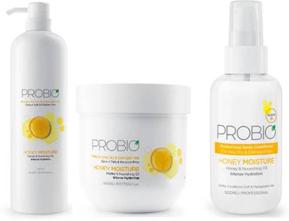 Godrej Professional Probio Honey Moisture Shampoo(1000ml) with Hair Mask(200 gm) and Leave In Conditioner(100 ml)